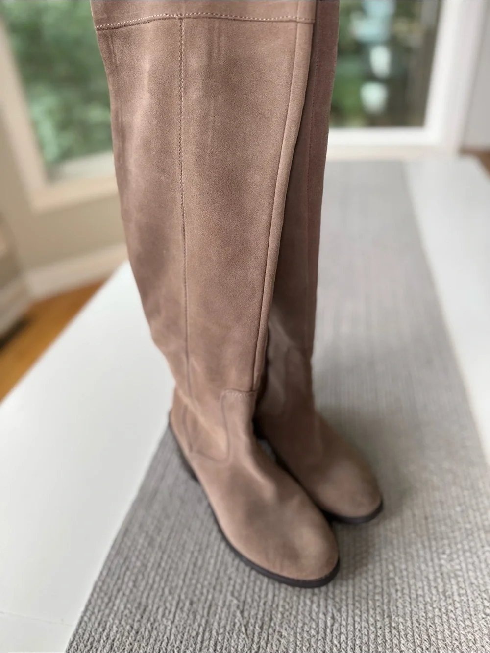 Seychelles Taupe Suede Over-the-Knee Block Heel Boots Sz 8